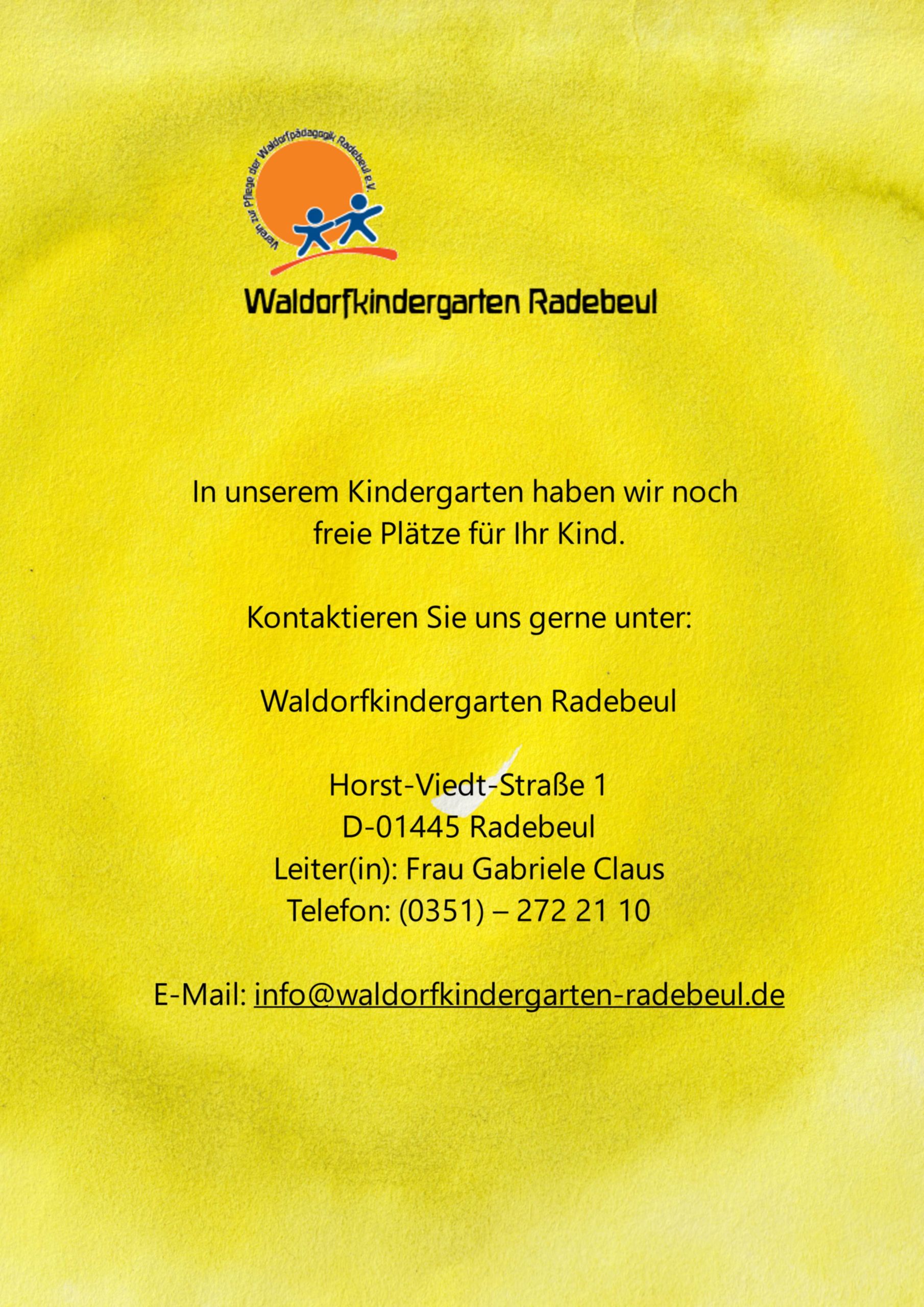 Wir haben freie Betreuungsplätze