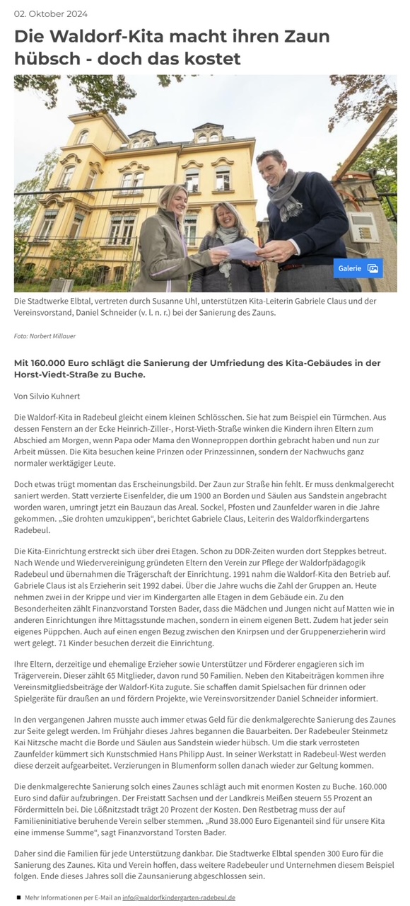 Wir bitten um Spenden